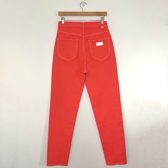 Mother The Tune Up Bona Fide Hover Slim Straight Jean Play Date Hot Coral 29 - Picture 7 of 16